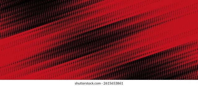 Abstract halftone background with diagonal red and black streaks, creating a futuristic and high-speed motion effect. eps 10