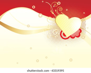 abstract halftone background with dotted heart and circle illustration