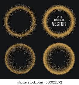 Abstract Halftone Background. Dotwork Circle Banner. Vector Illustration.