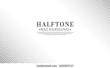 Resumen de fondo de medio tono. Elegante patrón de puntos blancos y negros. Concepto de punto. Ilustración vectorial.