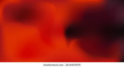 abstract Halftone Background in Fiery Red and Black Gradient Colors