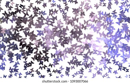 Abstract halftone background with flying butterflies. Vector clip art.