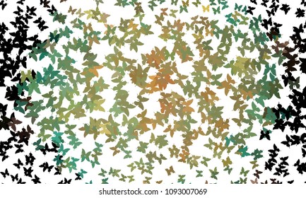 Abstract halftone background with flying butterflies. Vector clip art.
