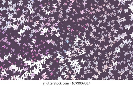 Abstract halftone background with flying butterflies. Vector clip art.
