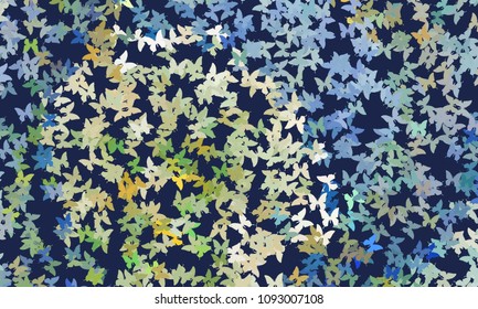 Abstract halftone background with flying butterflies. Vector clip art.