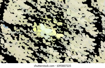 Abstract halftone background with flying butterflies. Vector clip art.