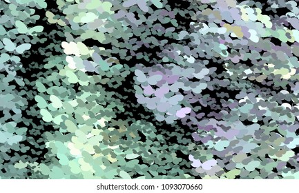 Abstract halftone background with a lot of flying butterflies. Vector clip art.