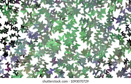 Abstract halftone background with a lot of flying butterflies. Vector clip art.