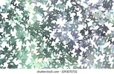 Abstract halftone background with a lot of flying butterflies. Vector clip art.