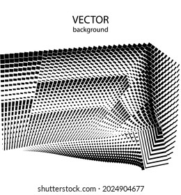 Abstract halftone background, geometric dynamic pattern, vector modern design texture.