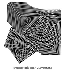 Abstract halftone background, geometric dynamic pattern, vector modern design element.