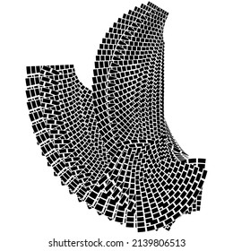 Abstract halftone background, geometric dynamic pattern, vector modern design element.
