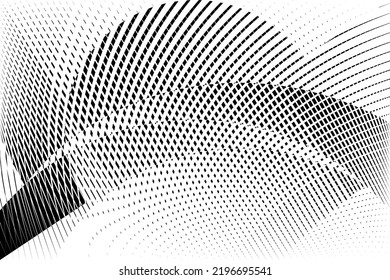 Abstract halftone background, geometric dynamic pattern, vector texture.