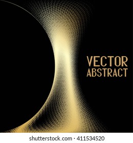 Abstract Halftone Background. Golden Dots Pattern. Vector Illustration