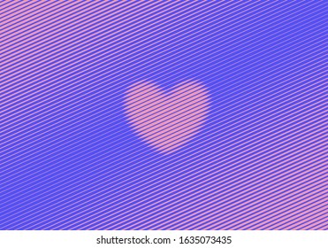 Abstract Halftone Background with Heart Shape. Vector Love Illustration with Gradient