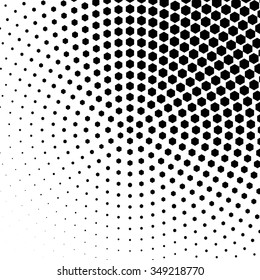 Abstract Halftone Background. Hexagon Dots. Vector Illustration.