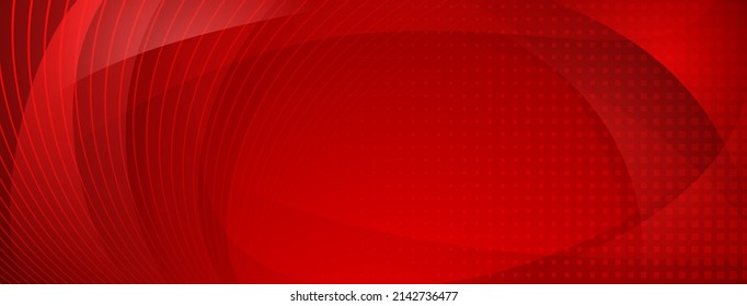 Abstract halftone background made of curved lines and square dots in red colors