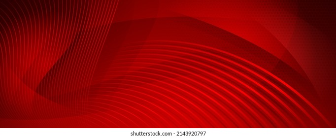 Abstract halftone background made of curved lines and small dots in red colors