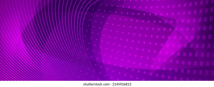 Resumen de fondo de medio tono hecho de líneas curvas y puntos cuadrados en color púrpura