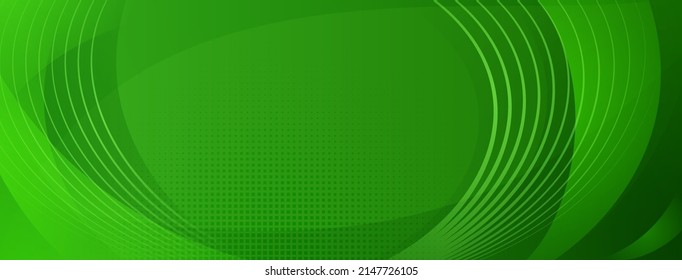 Abstract halftone background made of curved lines and small dots in green colors