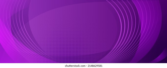 Abstract halftone background made of curved lines and small dots in purple colors