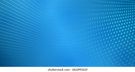 Abstract halftone background made of dots and lines in blue colors