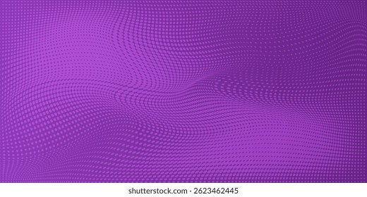 Fundo de meio-tom abstrato feito de pontos e linhas em cores roxas