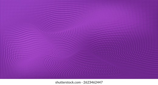 Abstrakter Halbtonhintergrund aus Punkten und Linien in violetten Farben