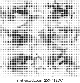 Abstract halftone background. Military camouflage effect dot seamless pattern texture.