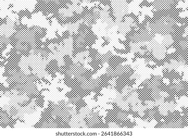 Abstract halftone background. Military camouflage effect dot seamless pattern texture.
