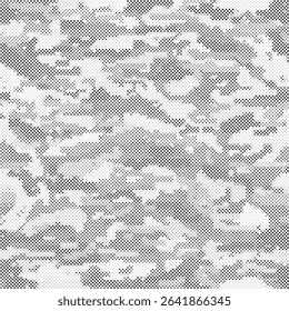 Abstract halftone background. Military camouflage effect dot seamless pattern texture.