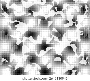 Abstract halftone background. Military camouflage effect dot seamless pattern texture.	