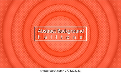 Abstract halftone background, orange color with polka-dot effect