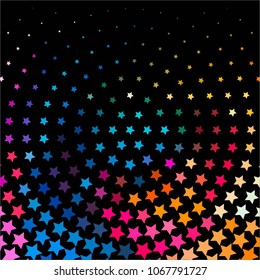 Abstract halftone background pattern. Colorful star vector line illustration
