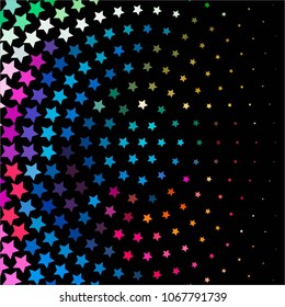 Abstract halftone background pattern. Colorful star vector line illustration
