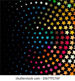 Abstract halftone background pattern. Colorful star vector line illustration
