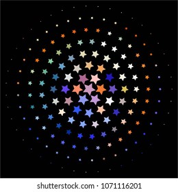 Abstract halftone background pattern. Colorful star vector line illustration

