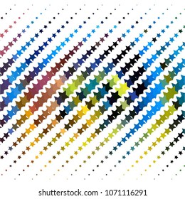 Abstract halftone background pattern. Colorful star vector line illustration
