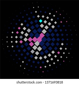 Abstract halftone background pattern. Geometric colorful vector line illustration