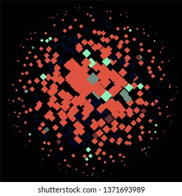 Abstract halftone background pattern. Geometric colorful vector line illustration