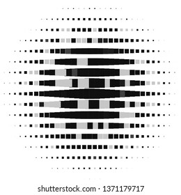 Abstract halftone background pattern. Monochrome geometric vector line illustration