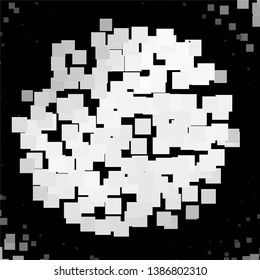Abstract halftone background pattern. Monochrome geometric vector line illustration