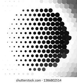 Abstract halftone background pattern. Monochrome geometric vector line illustration