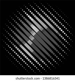 Abstract halftone background pattern. Monochrome geometric vector line illustration