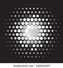 Abstract halftone background pattern. Monochrome geometric vector line illustration