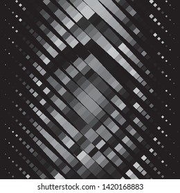 Abstract halftone background pattern. Monochrome geometric vector line illustration