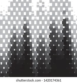Abstract halftone background pattern. Monochrome geometric vector line illustration