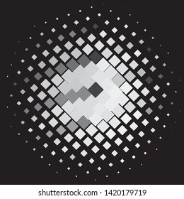 Abstract halftone background pattern. Monochrome geometric vector line illustration