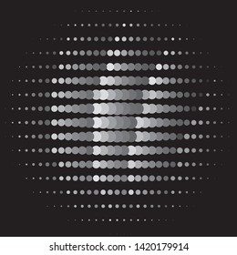 Abstract halftone background pattern. Monochrome geometric vector line illustration