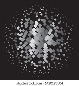 Abstract halftone background pattern. Monochrome geometric vector line illustration
